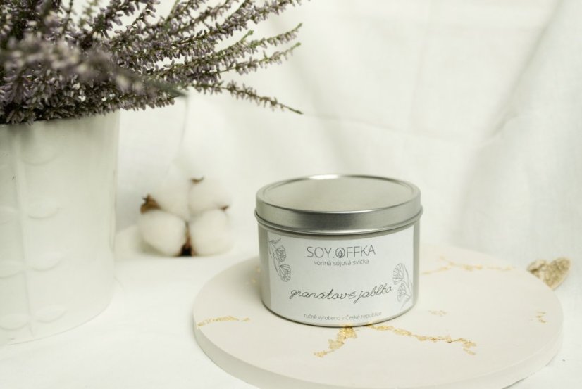 Vonná sójová svíčka v dóze - granátové jablko