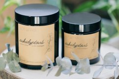 Eukalyptová - sójová svíčka v hnědém skle (180 ml)