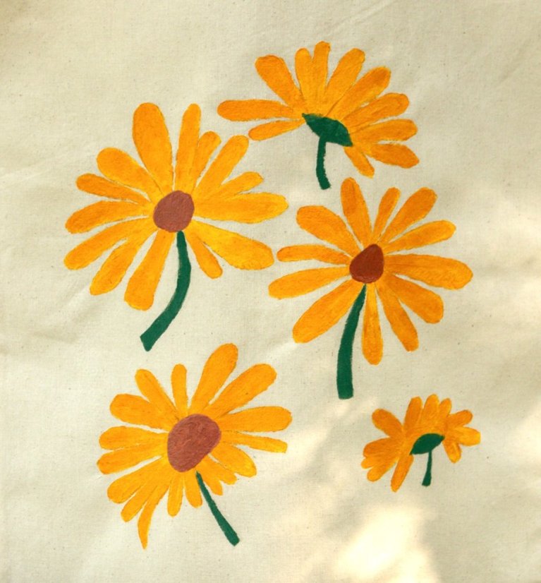 Ručně malovaná taška KVĚTINY