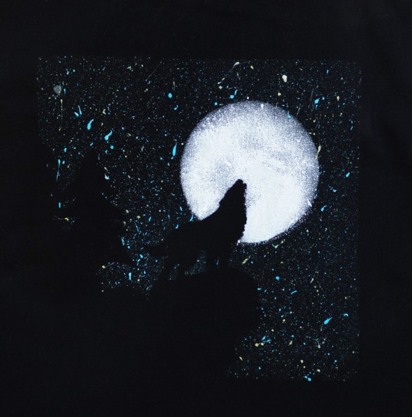 Ručně malovaná taška NA MĚSÍC VYJÍCÍ VLK