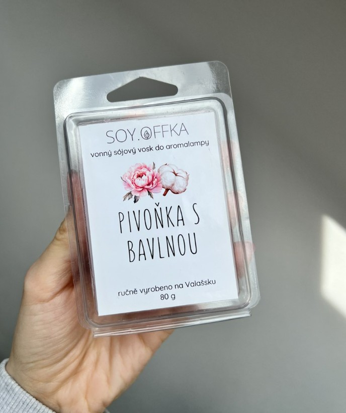 Vosk do aromalampy - pivoňka s bavlnou - velikost: 16 g