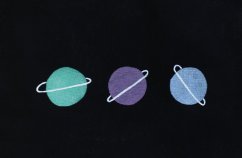 Ručně malovaná taška PLANETKY