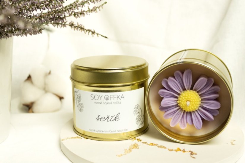 Vonná sójová svíčka v dóze - šeřík