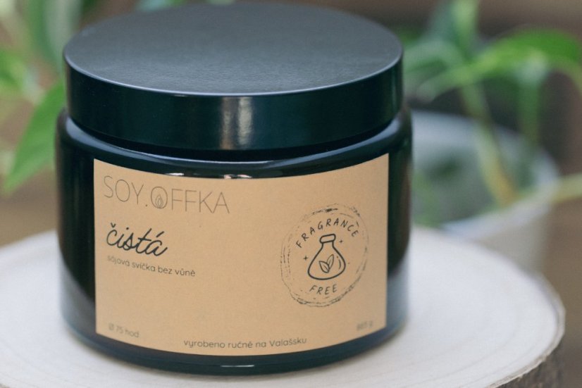 Sójová svíčka v hnědém skle - bezparfémová (490 ml) - Počet knotů: 2 bavlněné knoty