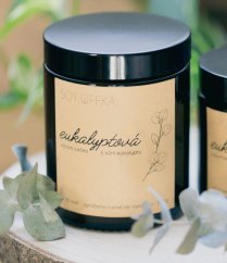 Eukalyptová - sójová svíčka v hnědém skle (180 ml)