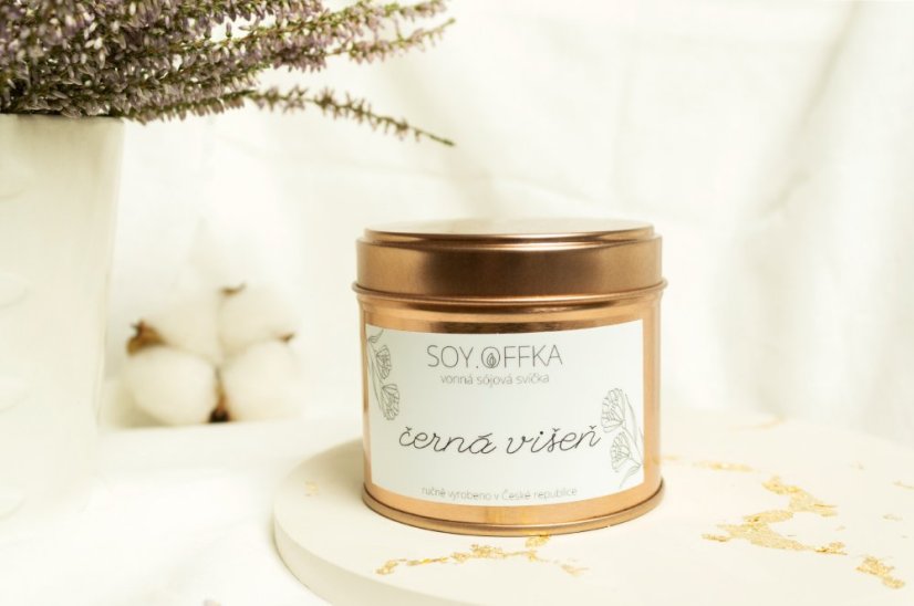 Vonná sójová svíčka v dóze - černá višeň