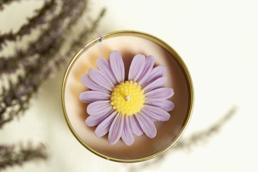 Vonná sójová svíčka v dóze - šeřík