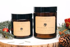 Svařené víno - sójová svíčka v hnědém skle (120 ml)