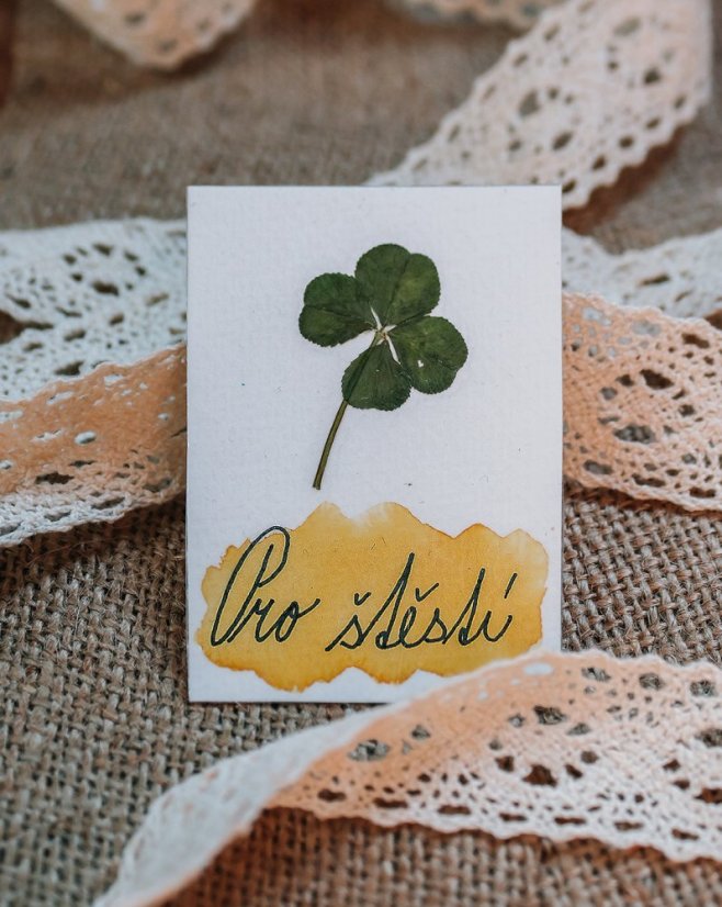 Vylisovaný čtyřlístek pro štěstí - Barva: modrá